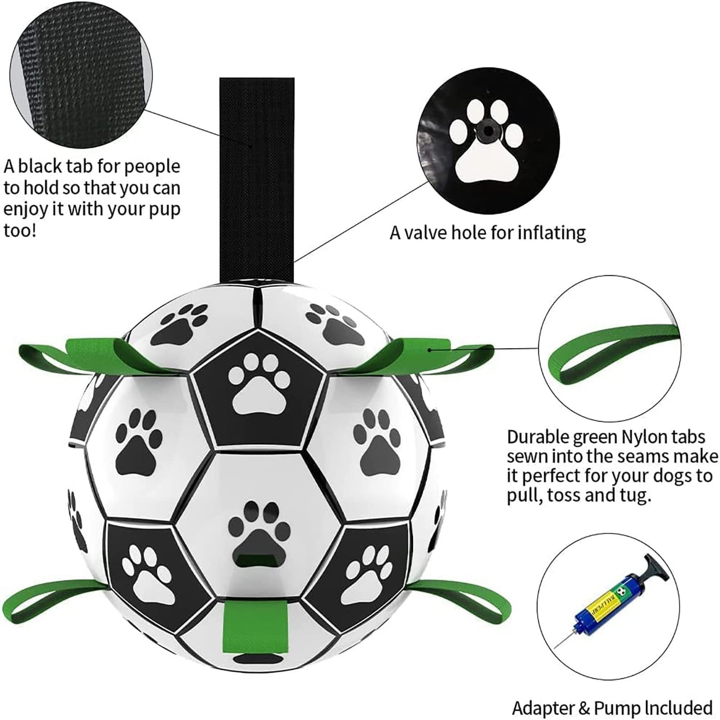 Interactive Dog Soccer Ball – Durable Football Training Toy for Large Dogs & Outdoor Play