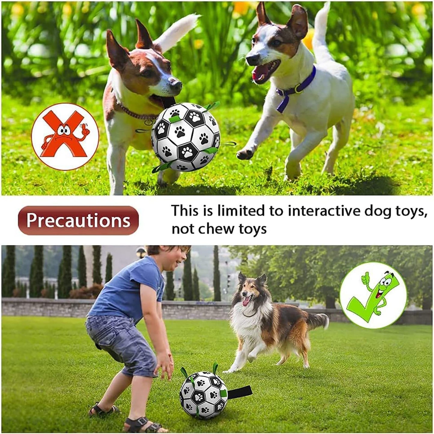 Interactive Dog Soccer Ball – Durable Football Training Toy for Large Dogs & Outdoor Play