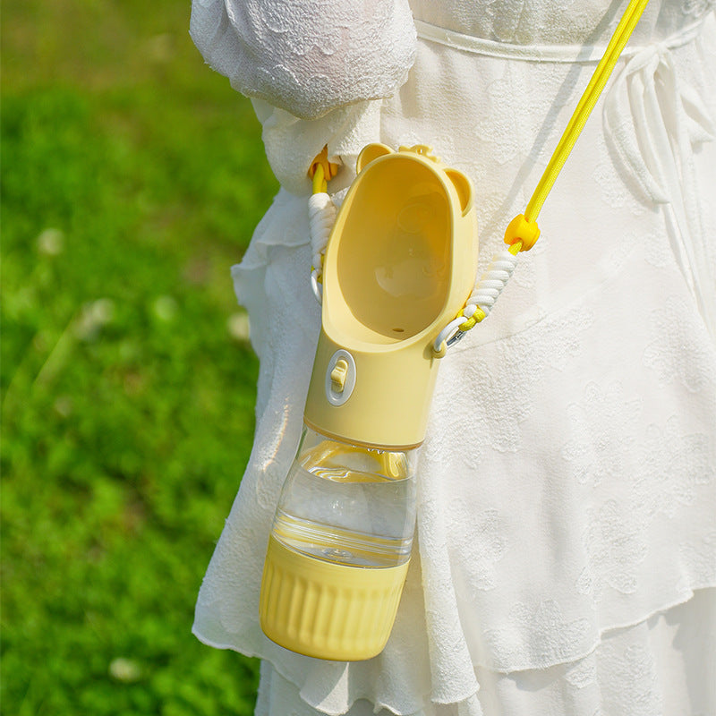 2-in-1 Portable Dog Water Bottle & Food Container – Outdoor Pet Feeder Leak-Proof